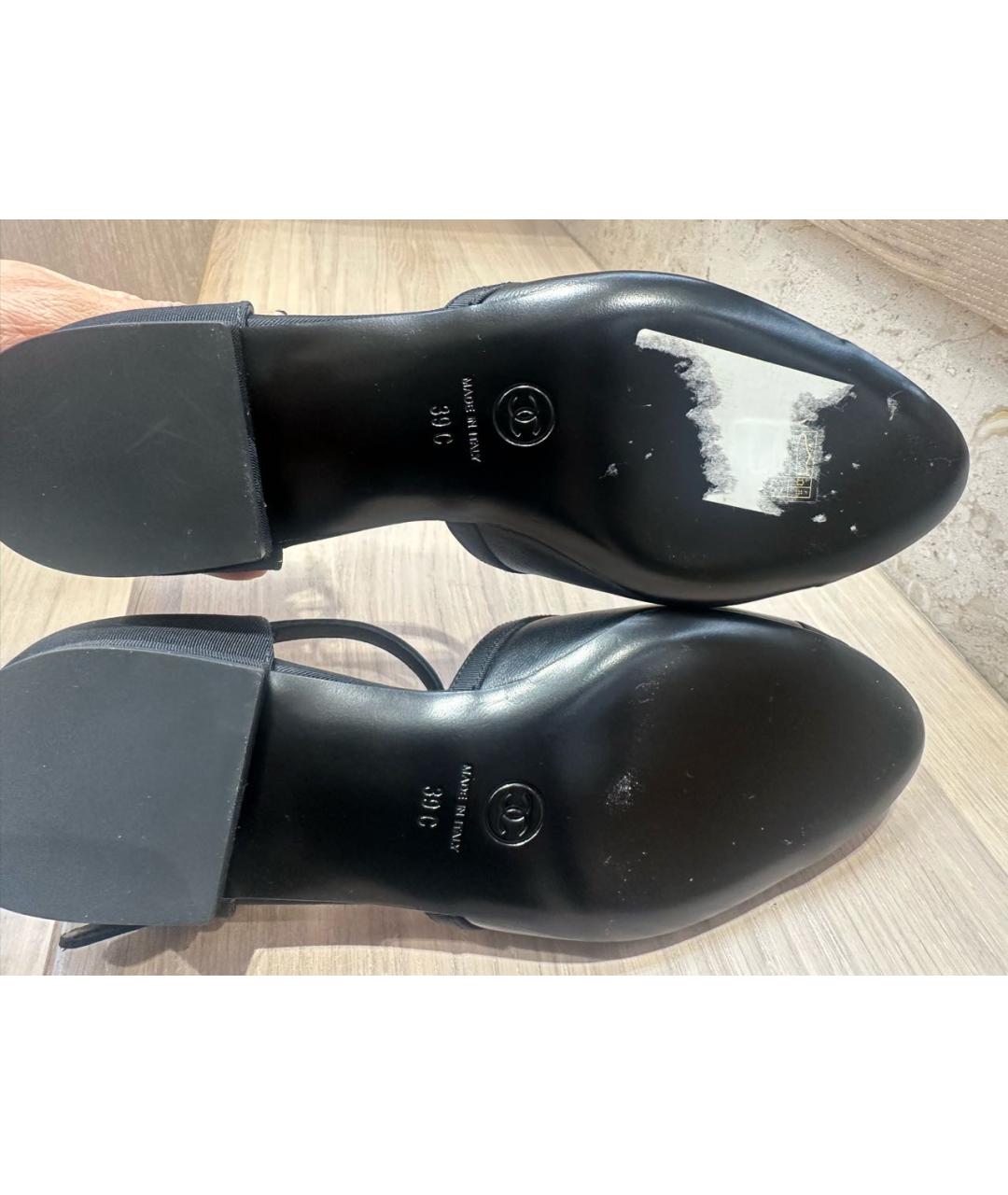 CHANEL Черные кожаные туфли, фото 4