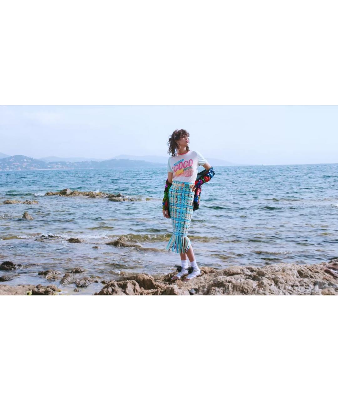 CHANEL Мульти твидовая юбка миди, фото 3