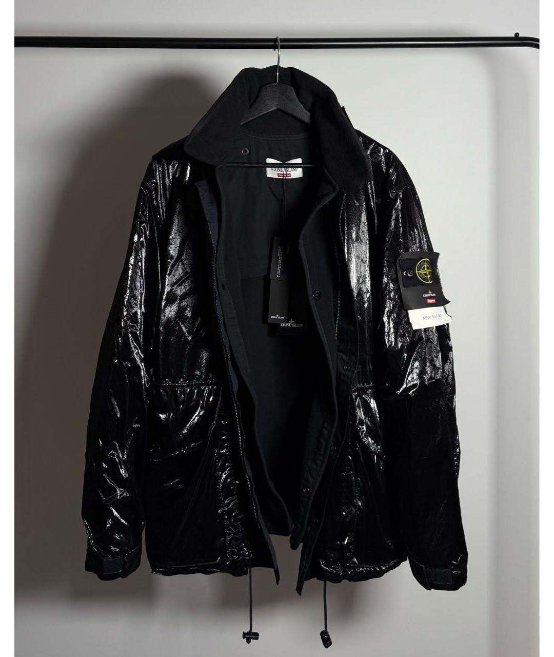 STONE ISLAND Черная шелковая куртка, фото 2