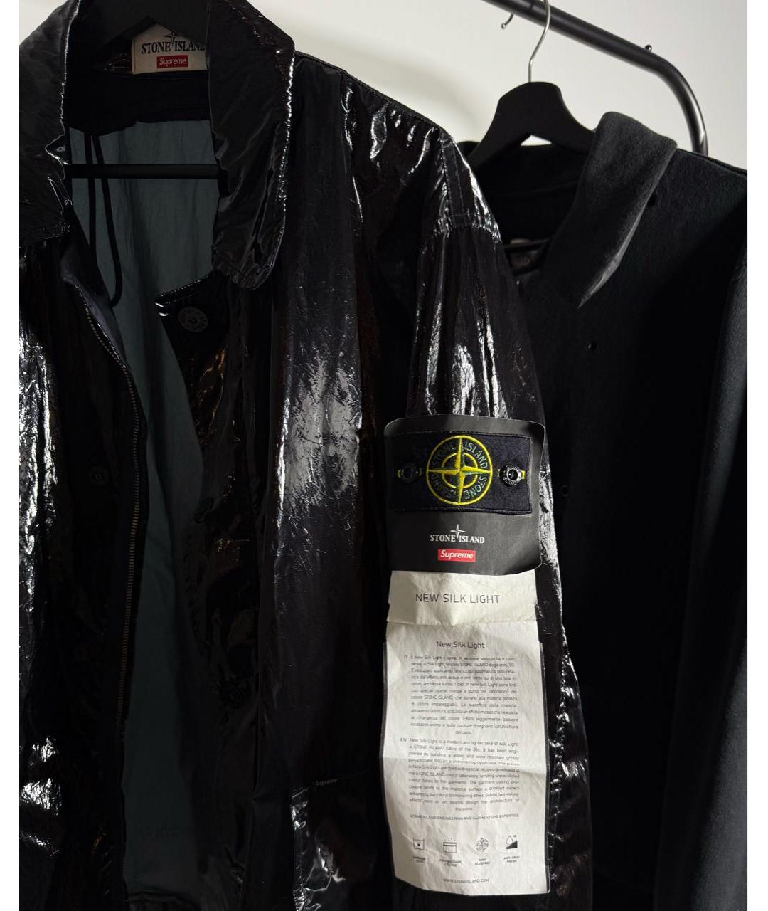 STONE ISLAND Черная шелковая куртка, фото 7