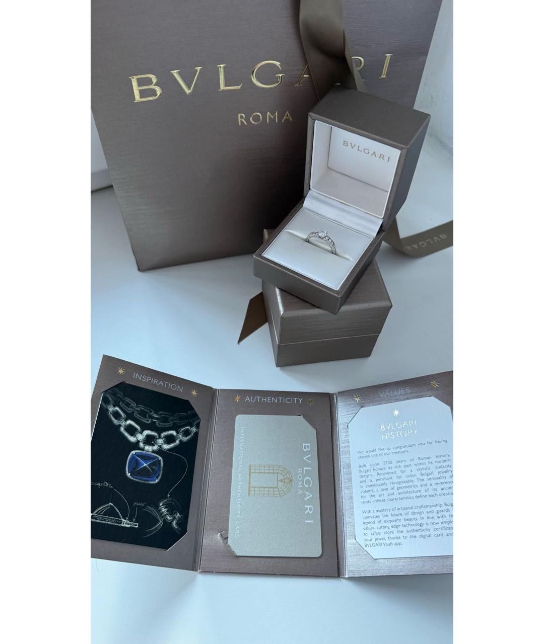 BVLGARI Серебряное платиновое кольцо, фото 6