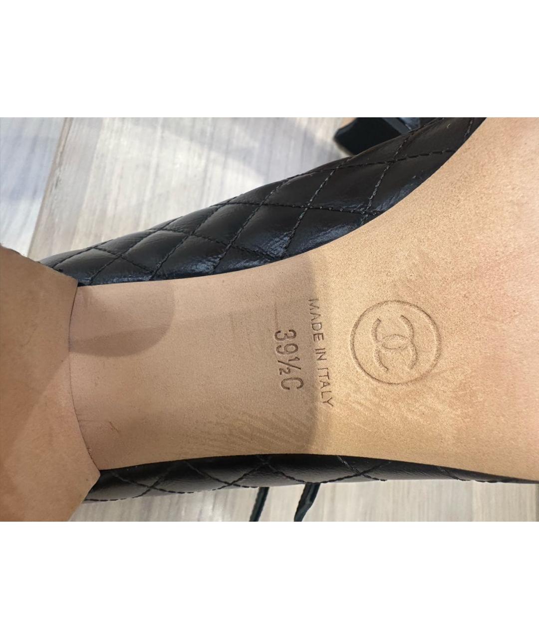 CHANEL Черные кожаные туфли, фото 4