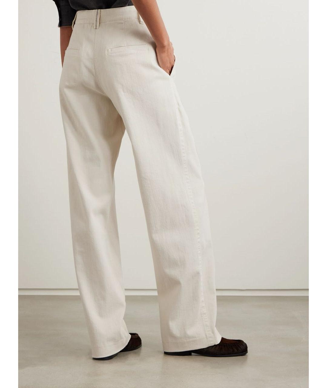 BRUNELLO CUCINELLI Бежевые хлопко-эластановые прямые джинсы, фото 4