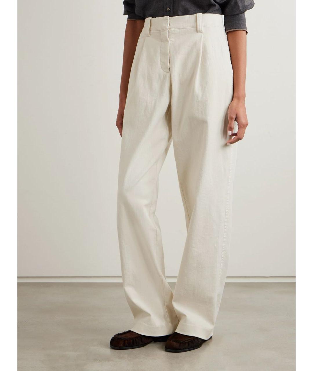 BRUNELLO CUCINELLI Бежевые хлопко-эластановые прямые джинсы, фото 3