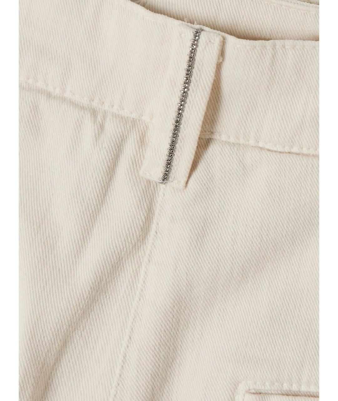 BRUNELLO CUCINELLI Бежевые хлопко-эластановые прямые джинсы, фото 5