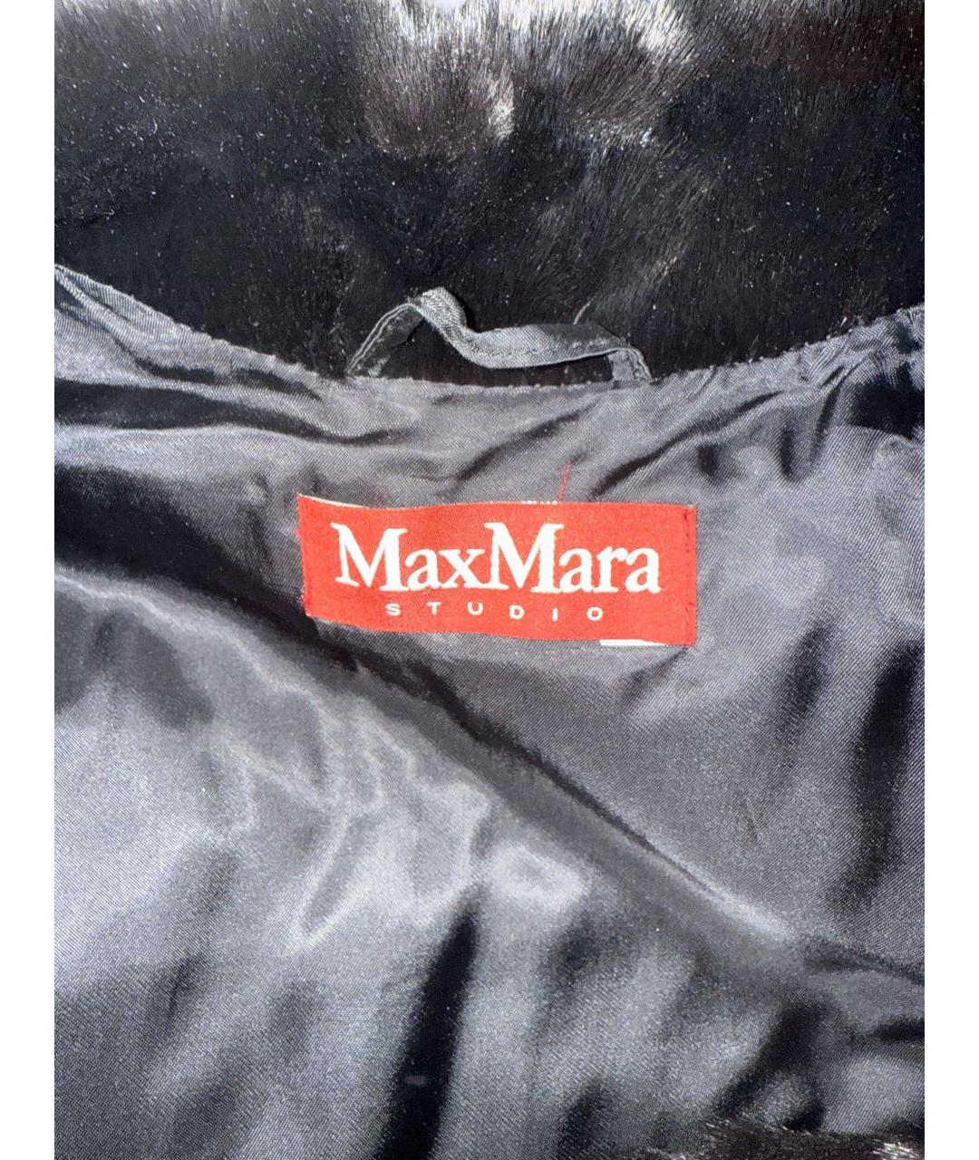 MAX MARA STUDIO Черная шуба, фото 6