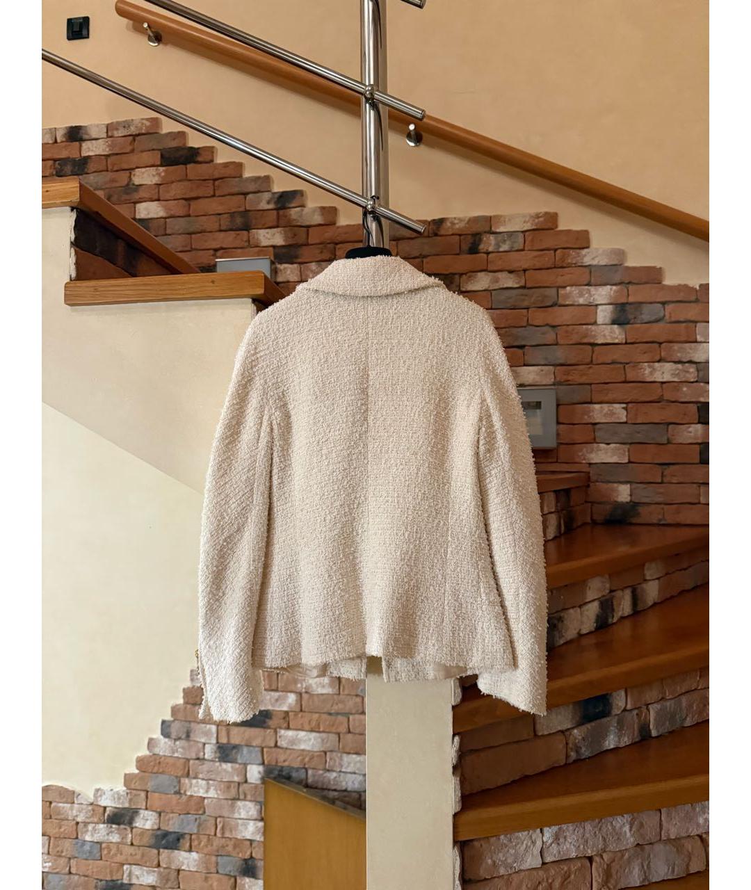 ELISABETTA FRANCHI Бежевый жакет/пиджак, фото 3