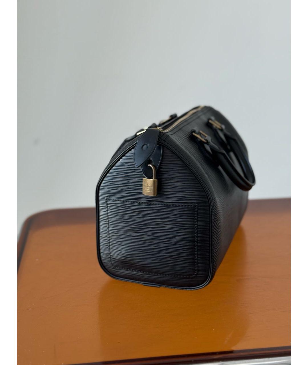 LOUIS VUITTON Черная кожаная сумка с короткими ручками, фото 2