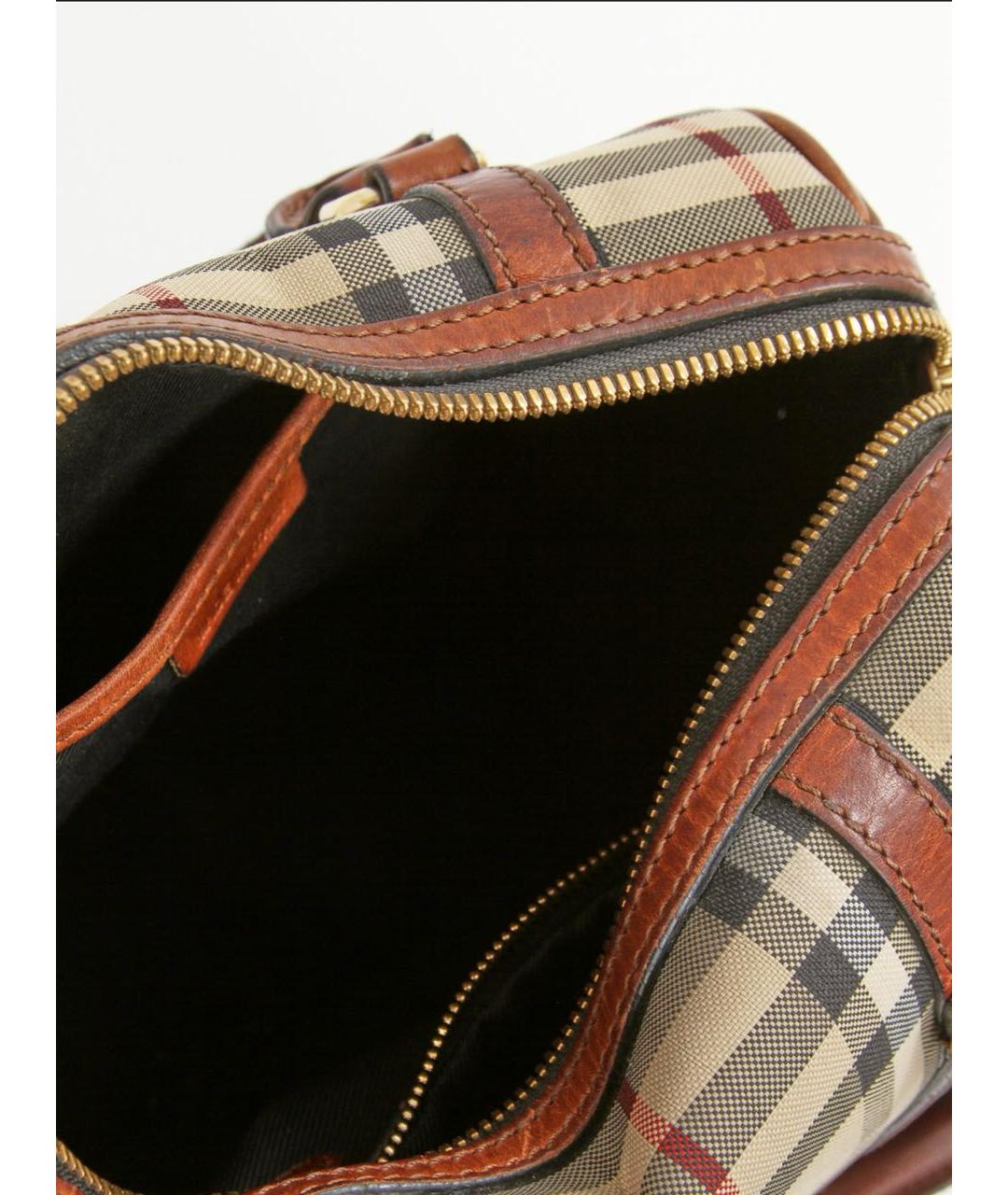 BURBERRY Бежевая кожаная сумка с короткими ручками, фото 4