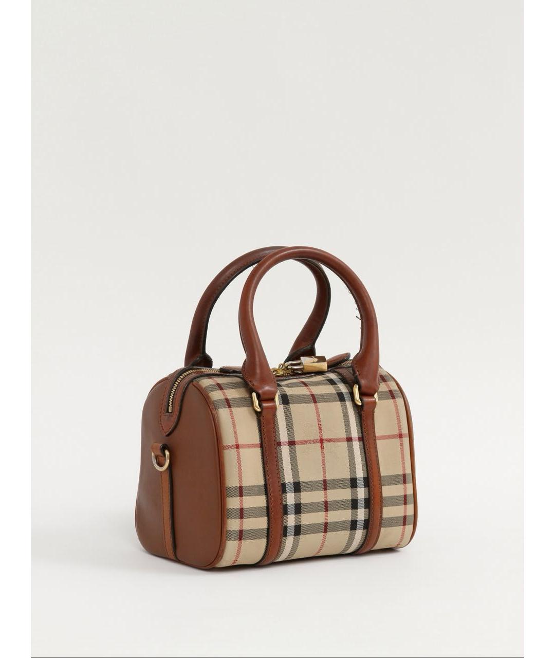 BURBERRY Бежевая кожаная сумка с короткими ручками, фото 2