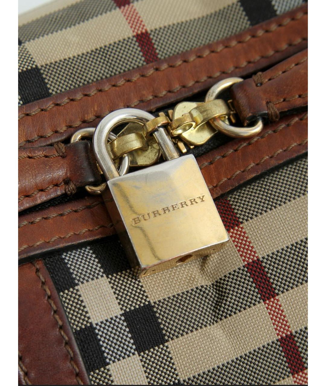 BURBERRY Бежевая кожаная сумка с короткими ручками, фото 6