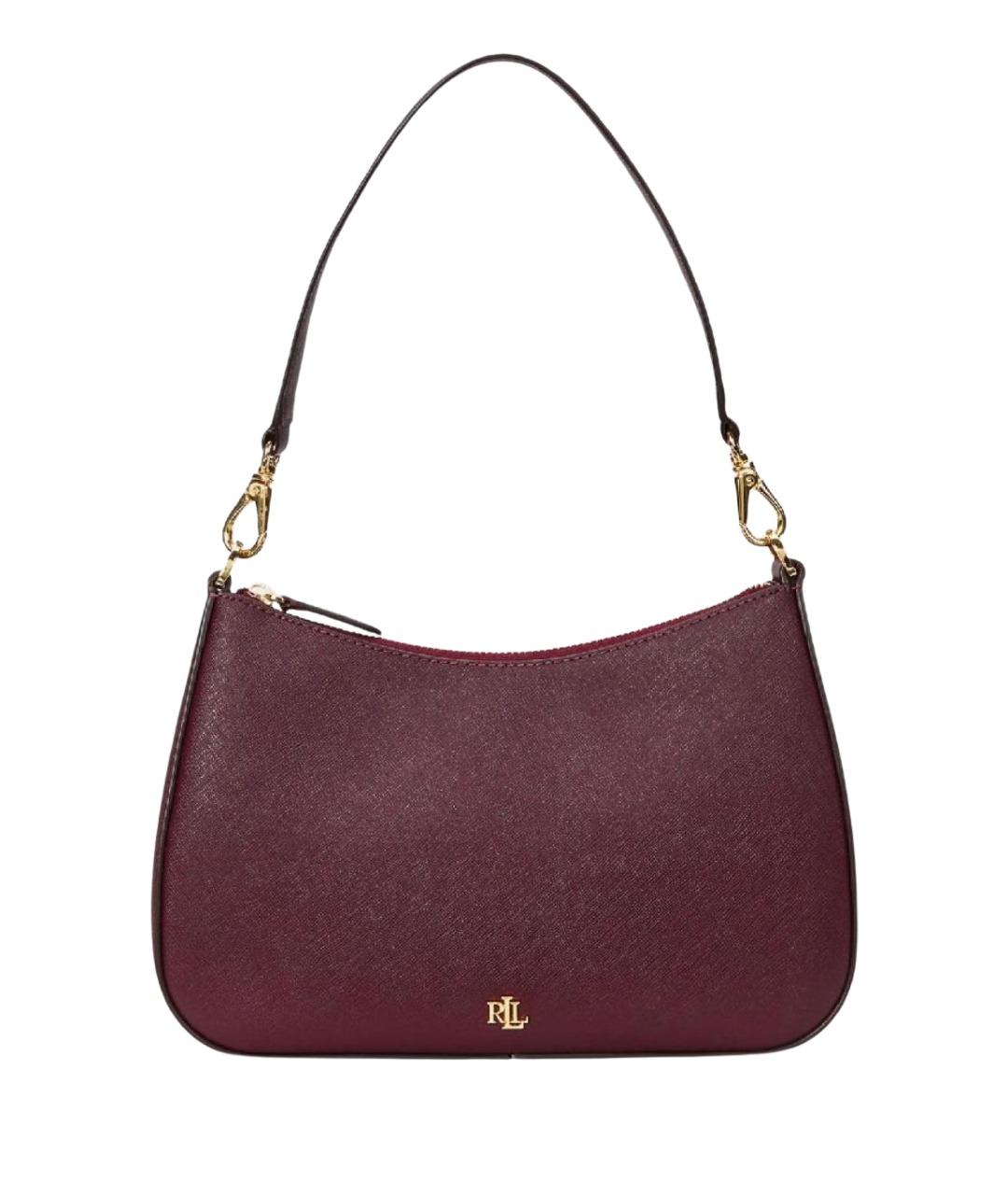RALPH LAUREN Бордовая кожаная сумка через плечо, фото 1