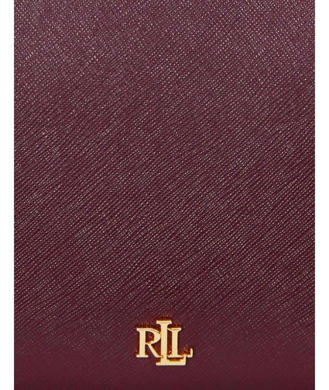 RALPH LAUREN Бордовая кожаная сумка через плечо, фото 3