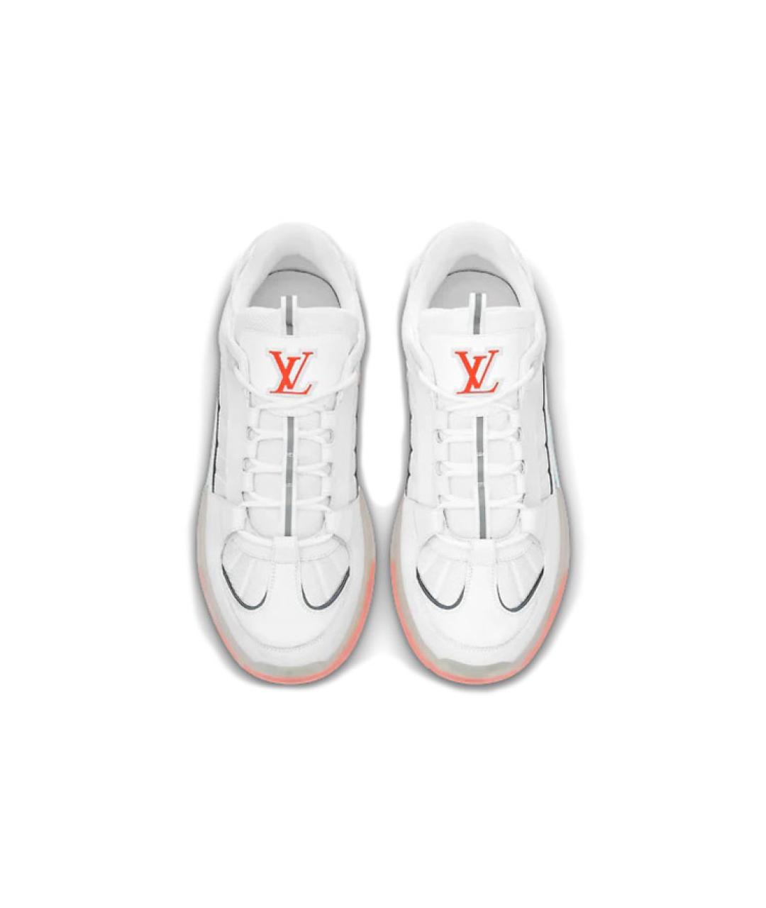 LOUIS VUITTON Белые кожаные низкие кроссовки / кеды, фото 4
