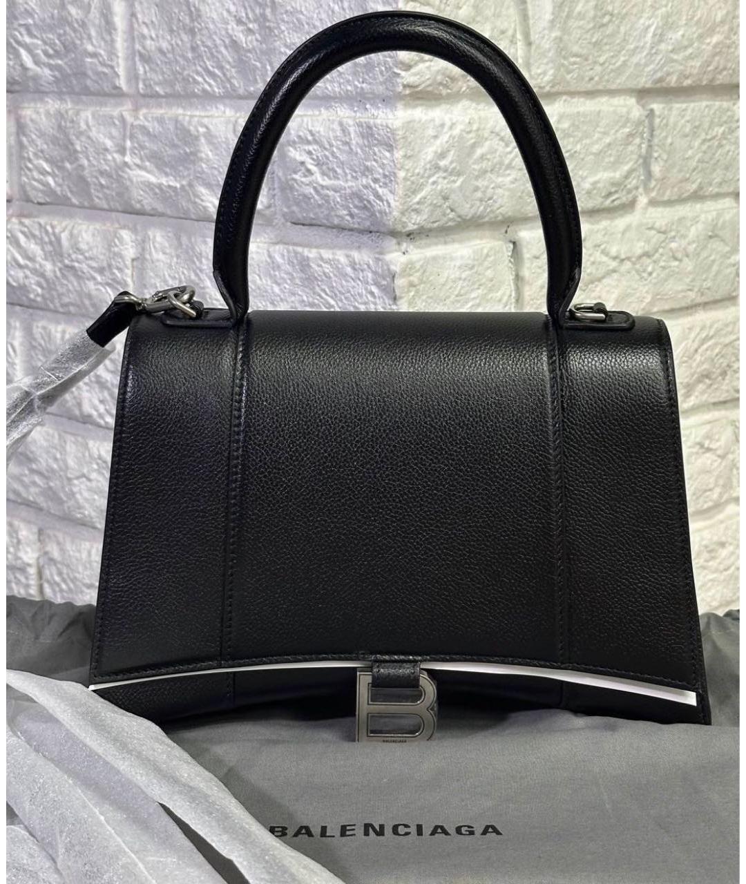 BALENCIAGA Черная кожаная сумка через плечо, фото 5