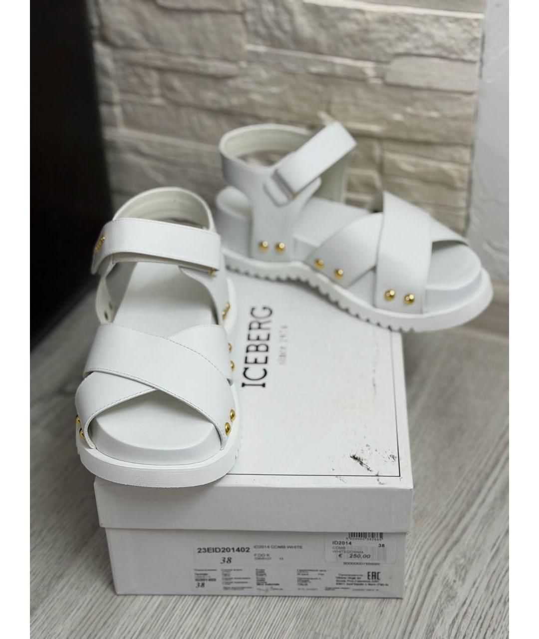 ICEBERG Белые кожаные босоножки, фото 3