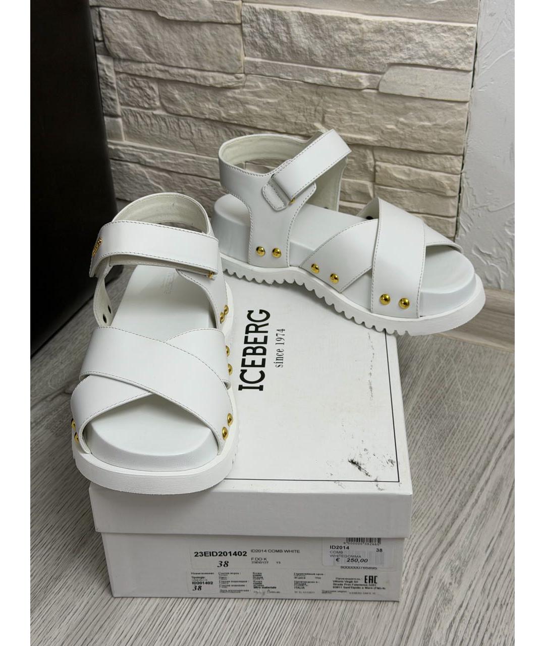 ICEBERG Белые кожаные босоножки, фото 4