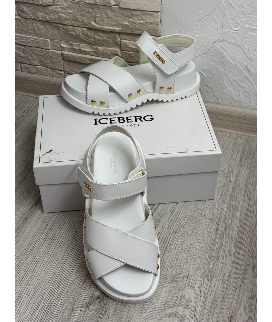 ICEBERG Белые кожаные босоножки, фото 6