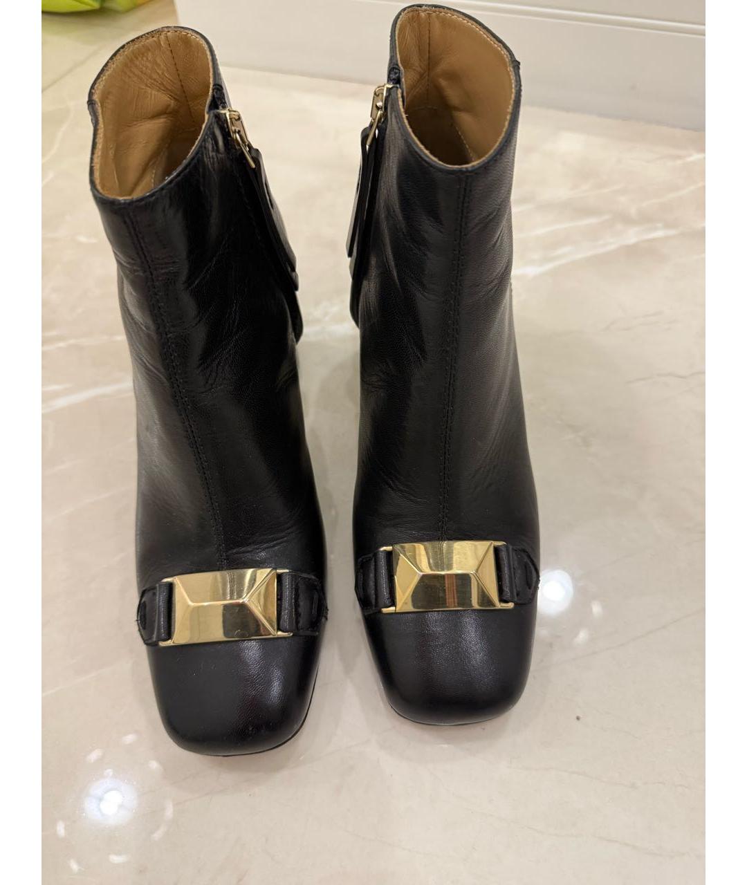 MAX MARA Черные кожаные ботильоны, фото 3