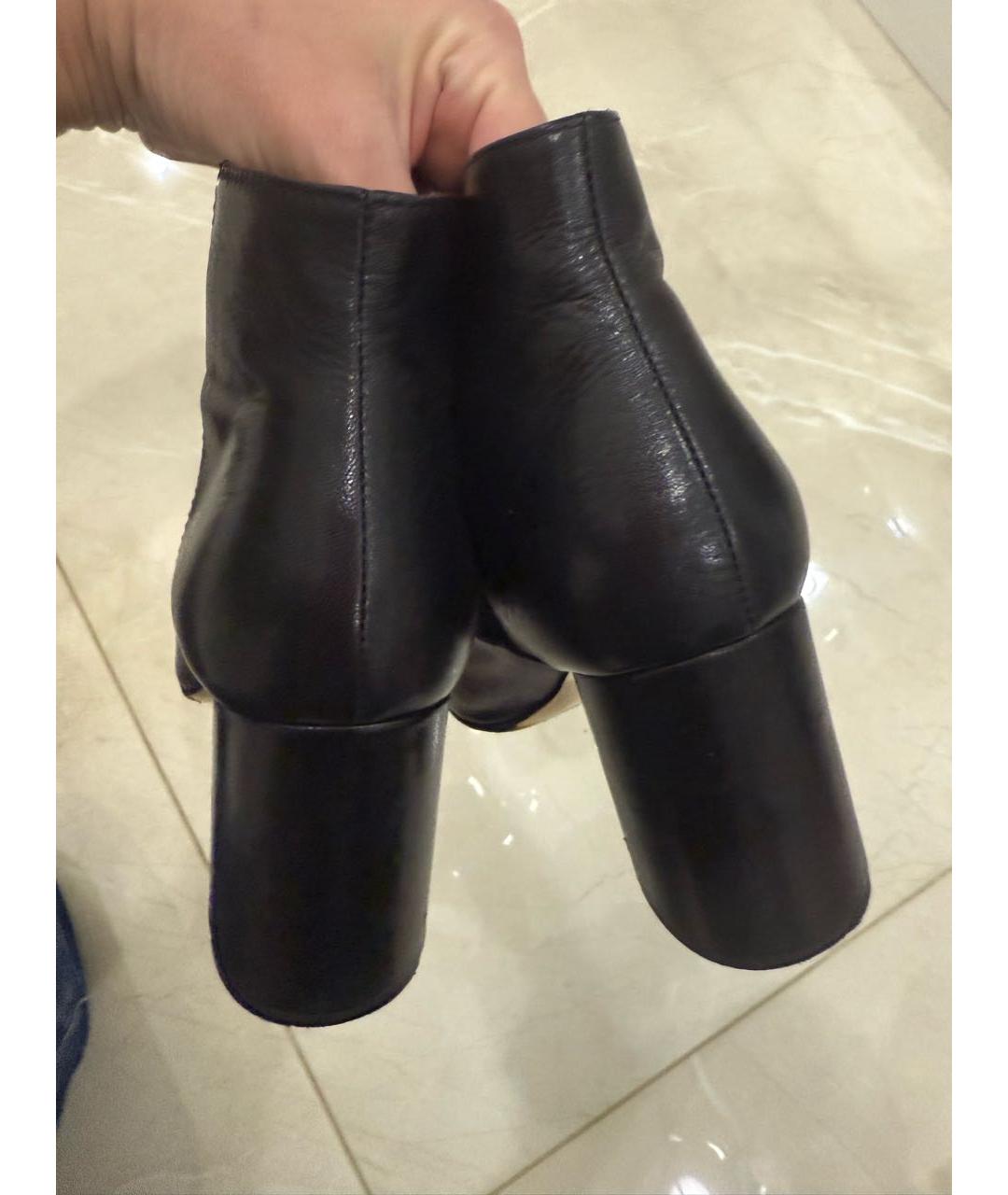 MAX MARA Черные кожаные ботильоны, фото 4