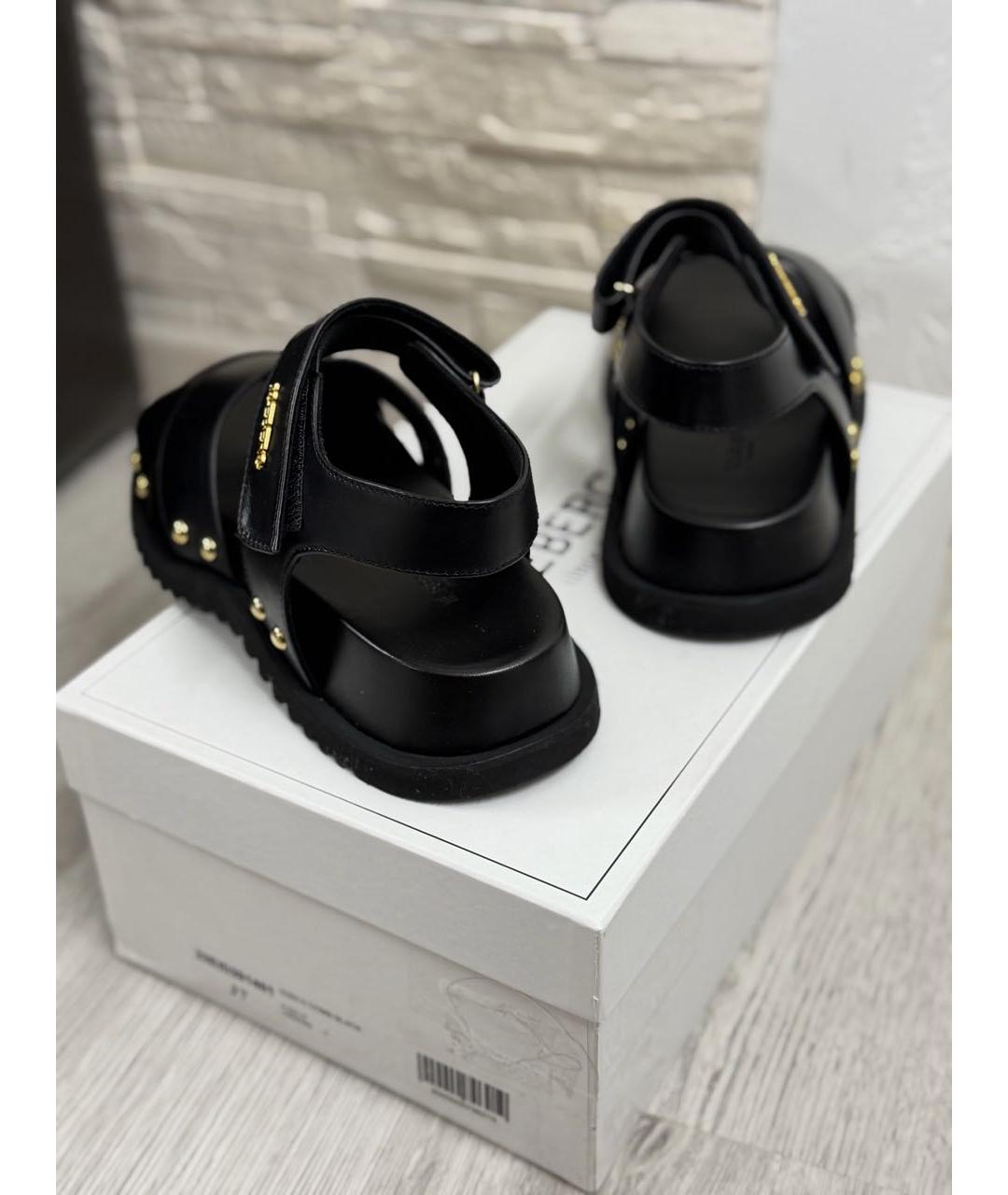 ICEBERG Черные кожаные босоножки, фото 4