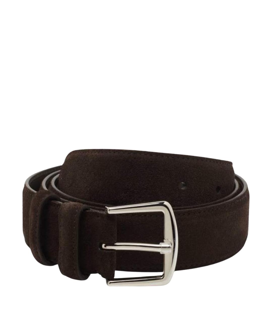 LORO PIANA Коричневый кожаный ремень, фото 1