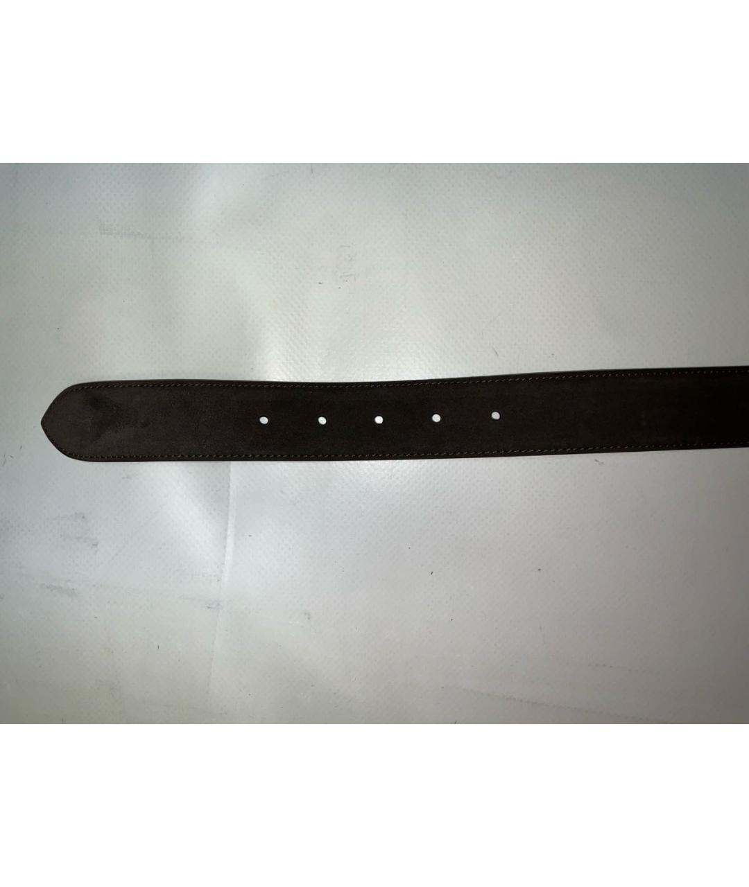 LORO PIANA Коричневый кожаный ремень, фото 6