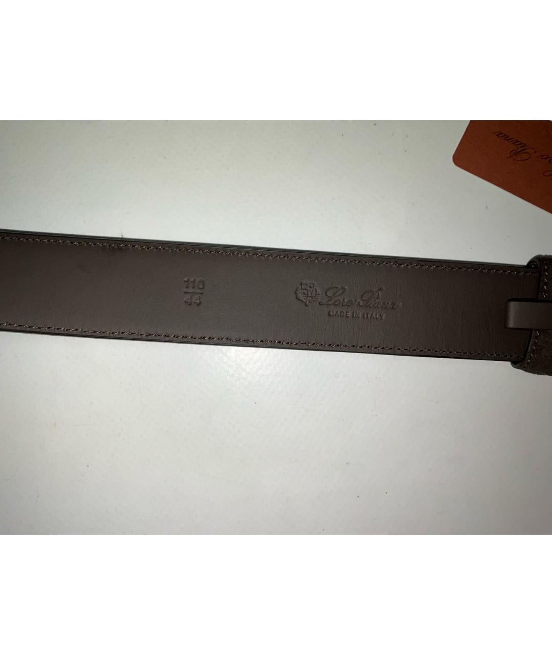 LORO PIANA Коричневый кожаный ремень, фото 4