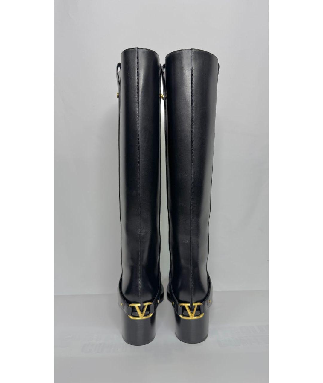 VALENTINO Черные кожаные сапоги, фото 4