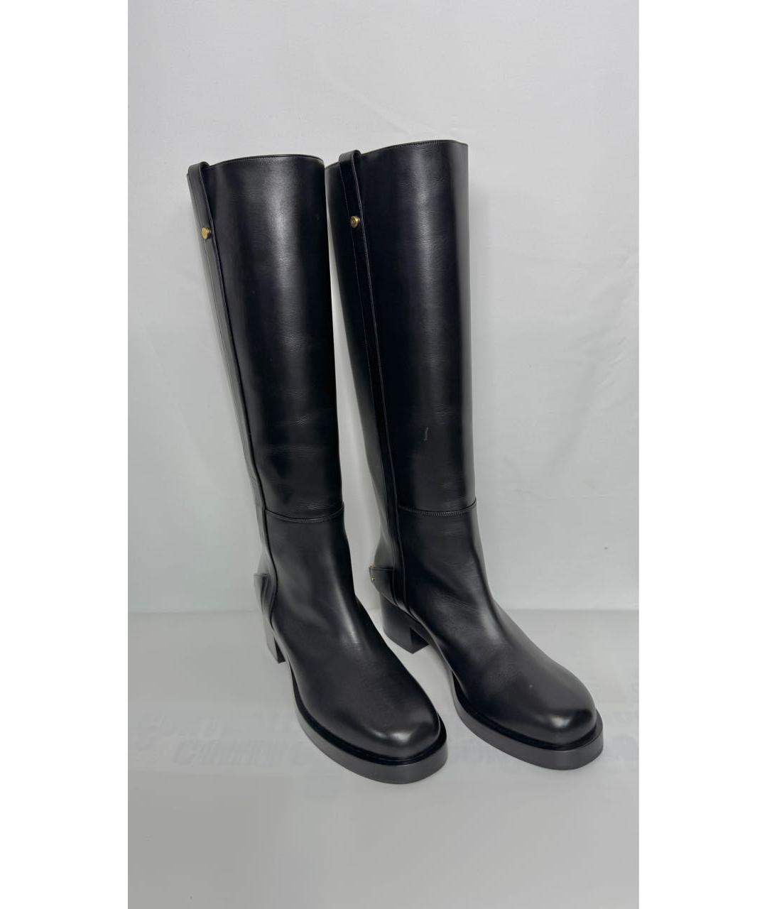 VALENTINO Черные кожаные сапоги, фото 3