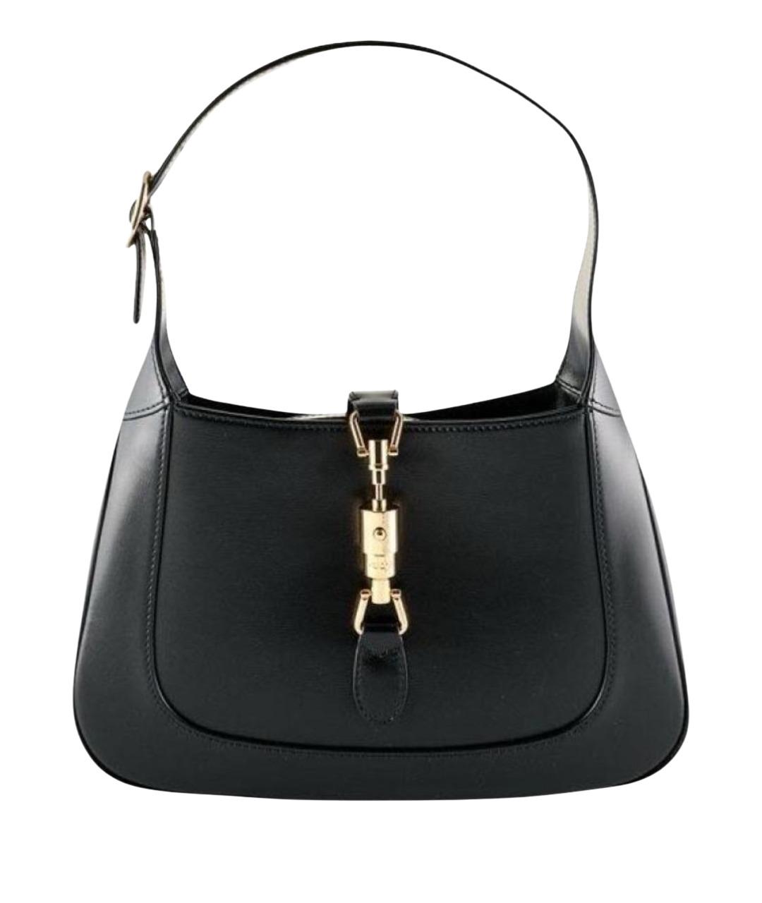 GUCCI Черная кожаная сумка с короткими ручками, фото 1