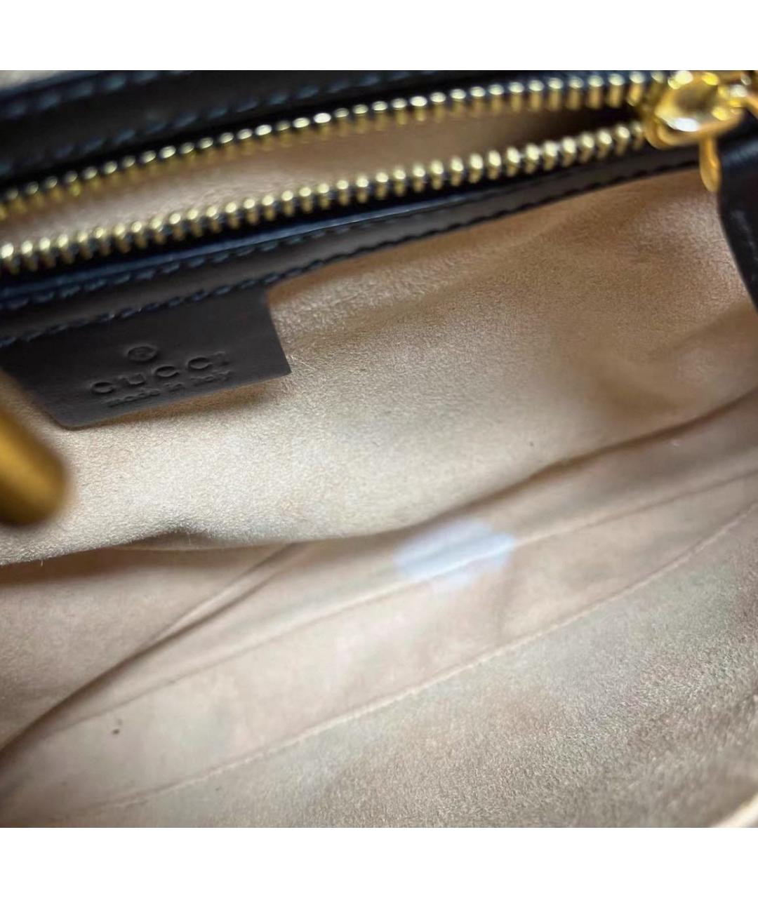 GUCCI Черная кожаная сумка с короткими ручками, фото 4