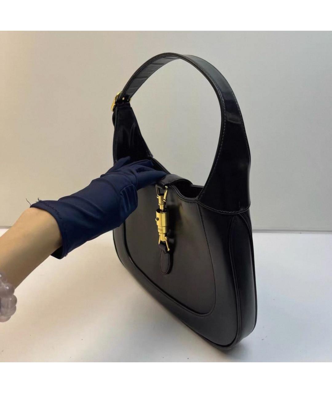 GUCCI Черная кожаная сумка с короткими ручками, фото 6