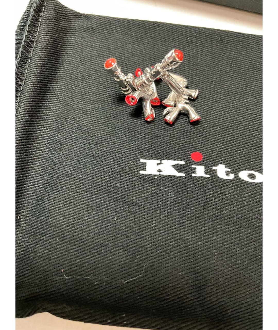 KITON Серебряные металлические запонки, фото 5