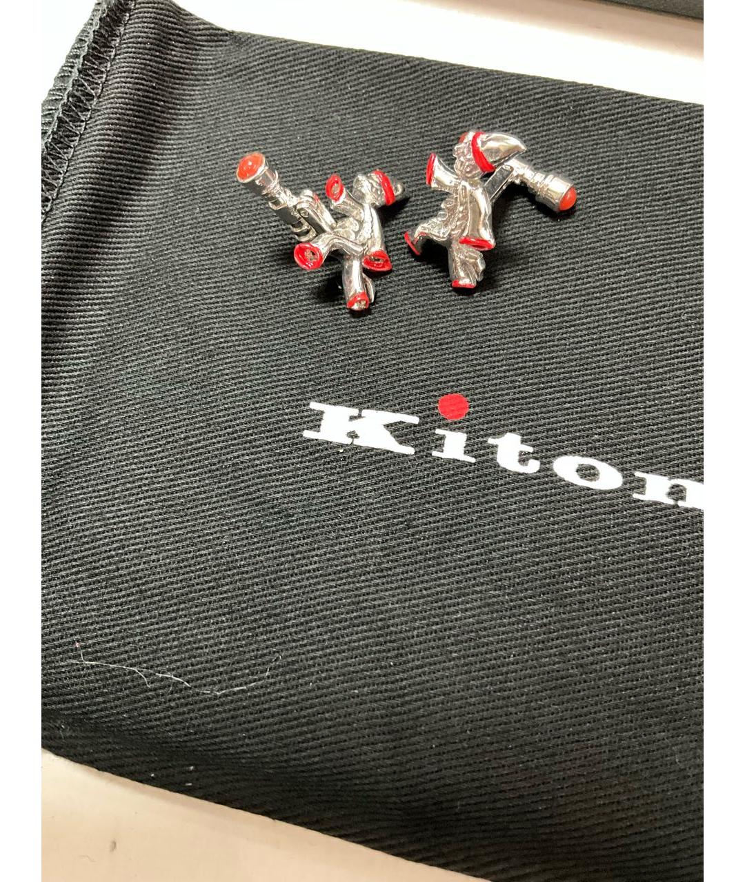 KITON Серебряные металлические запонки, фото 3