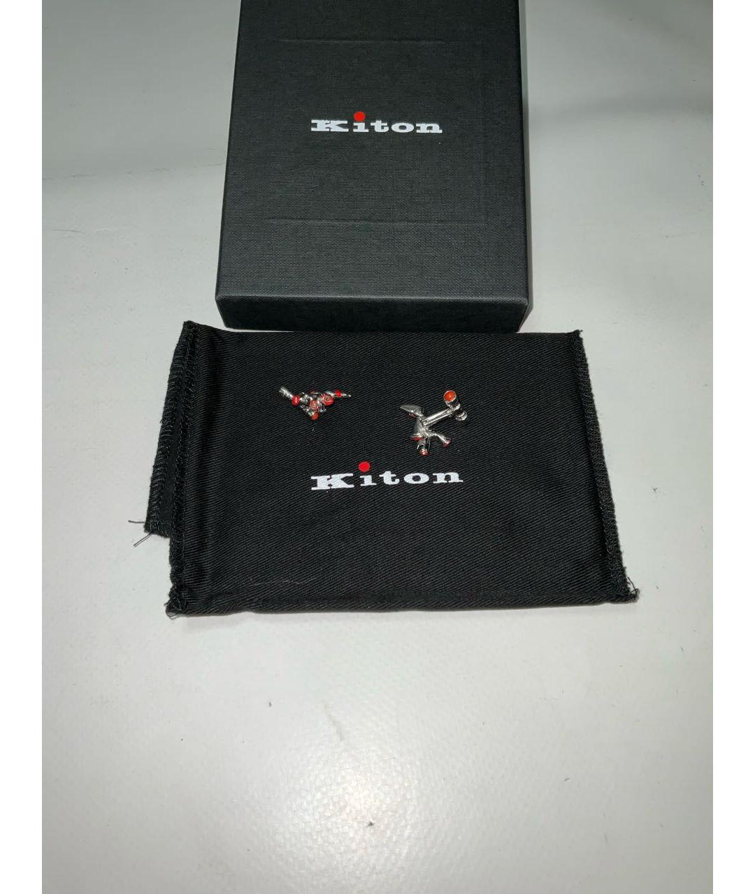 KITON Серебряные металлические запонки, фото 2