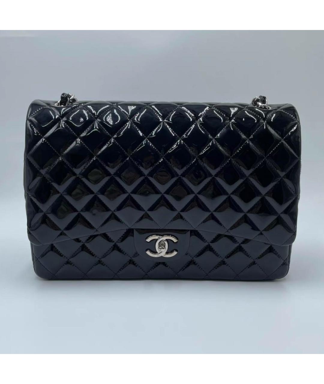 CHANEL Черная сумка через плечо из лакированной кожи, фото 2