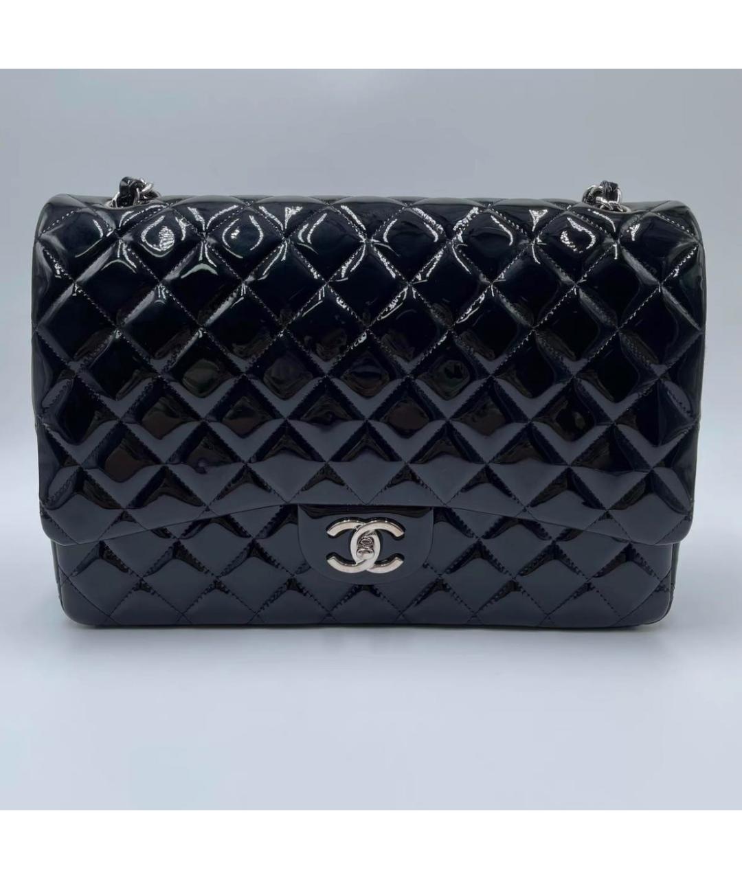 CHANEL Черная сумка через плечо из лакированной кожи, фото 3