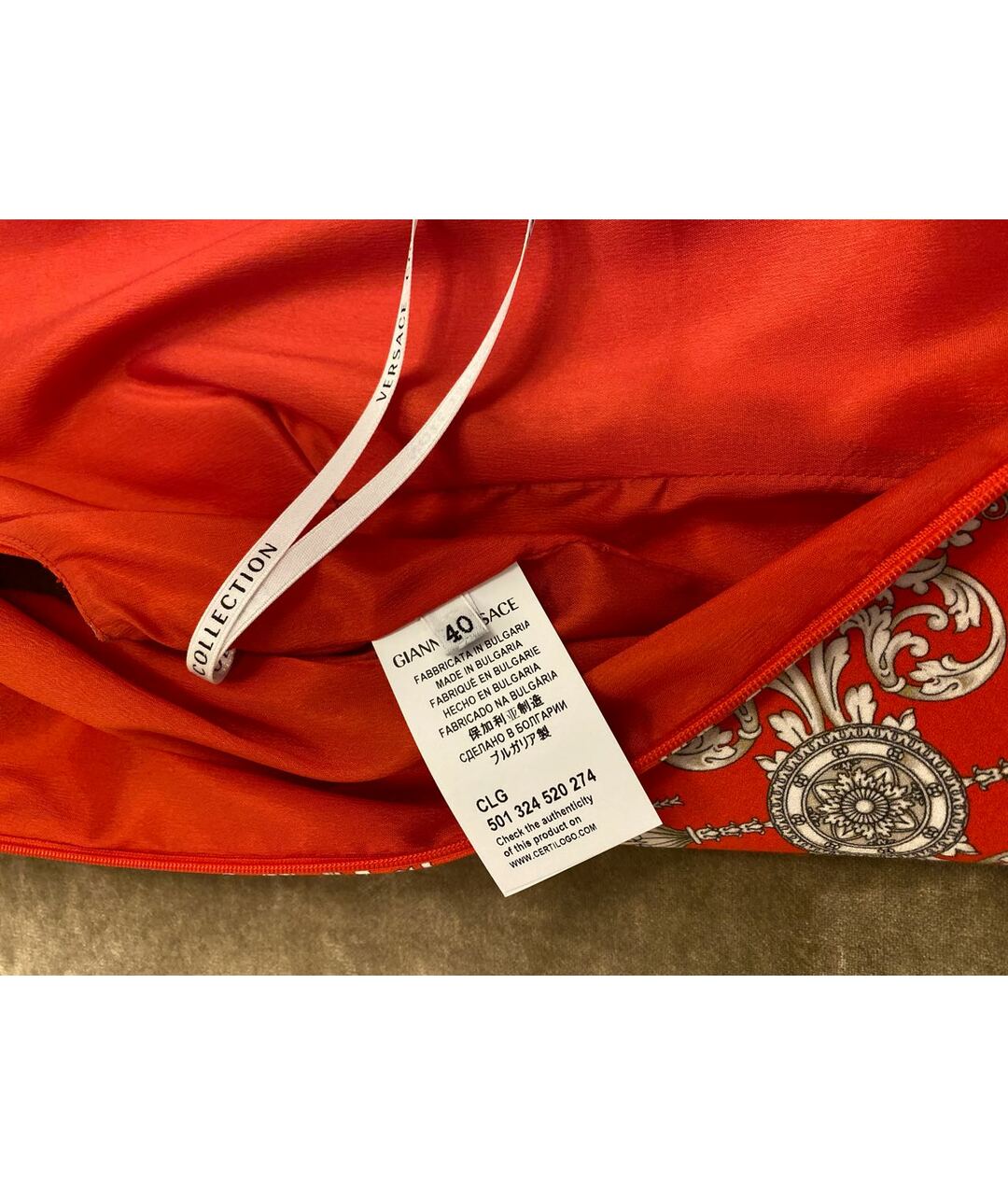 VERSACE COLLECTION Красное вискозное повседневное платье, фото 6