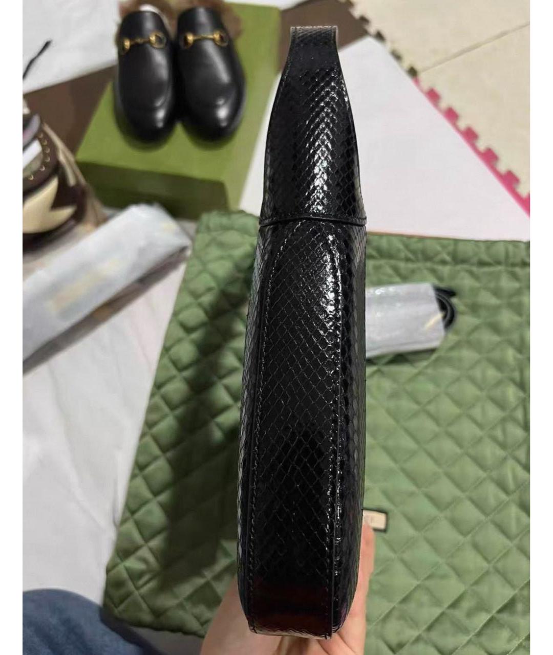 GUCCI Черная кожаная сумка с короткими ручками, фото 6