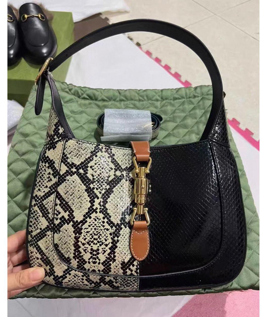 GUCCI Черная кожаная сумка с короткими ручками, фото 2