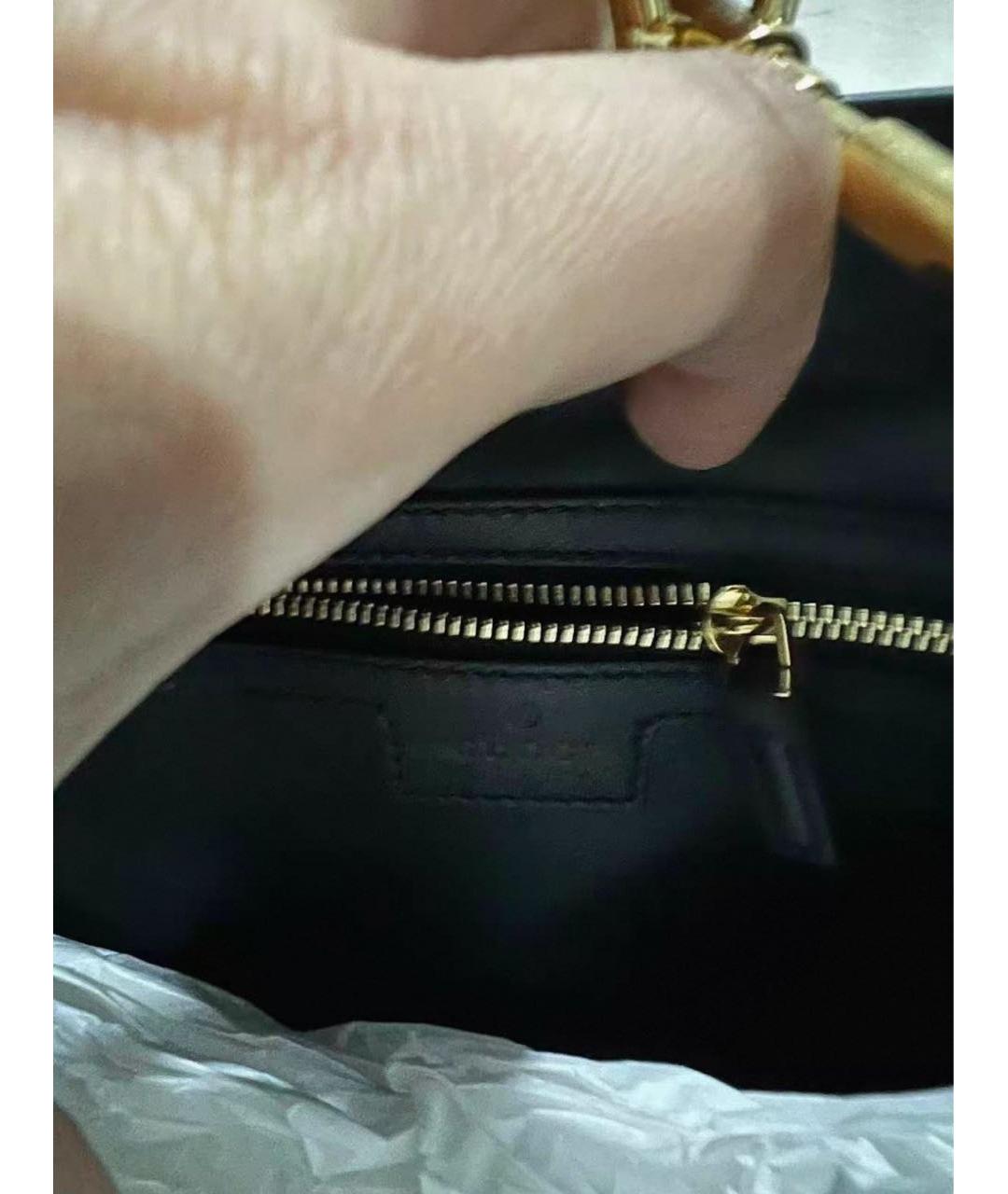 GUCCI Черная кожаная сумка с короткими ручками, фото 8