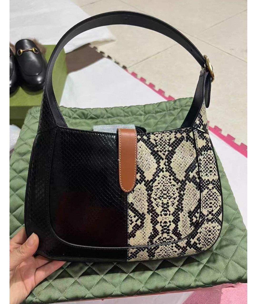 GUCCI Черная кожаная сумка с короткими ручками, фото 3