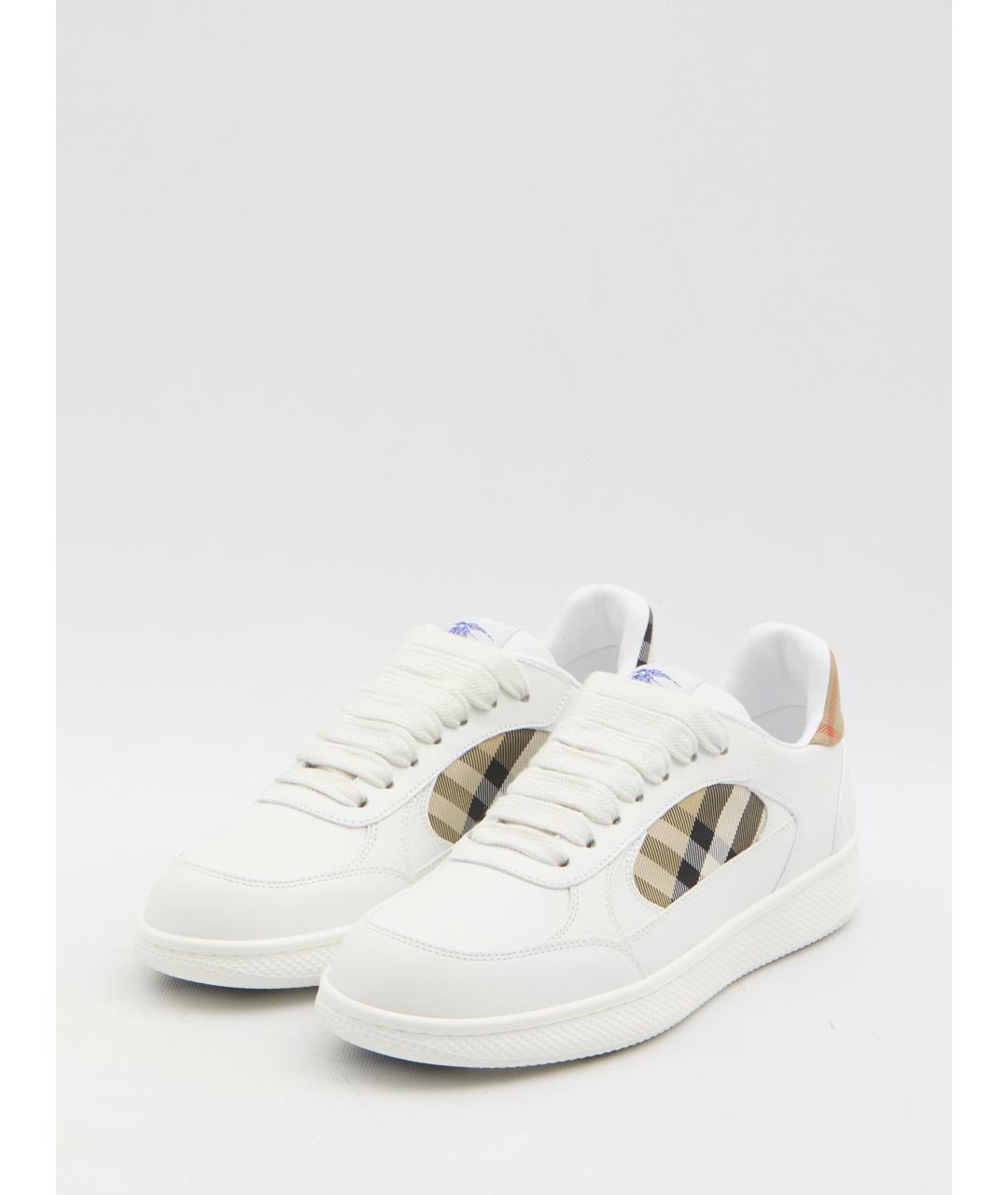 BURBERRY Белые кожаные кроссовки, фото 2