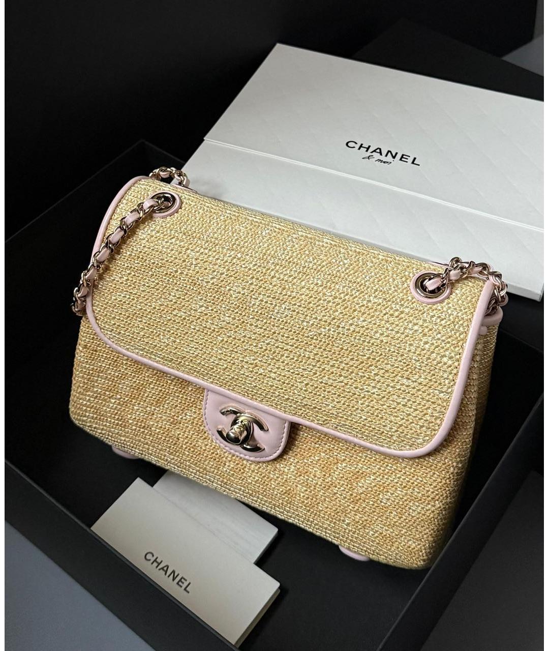 CHANEL Бежевая твидовая сумка через плечо, фото 3