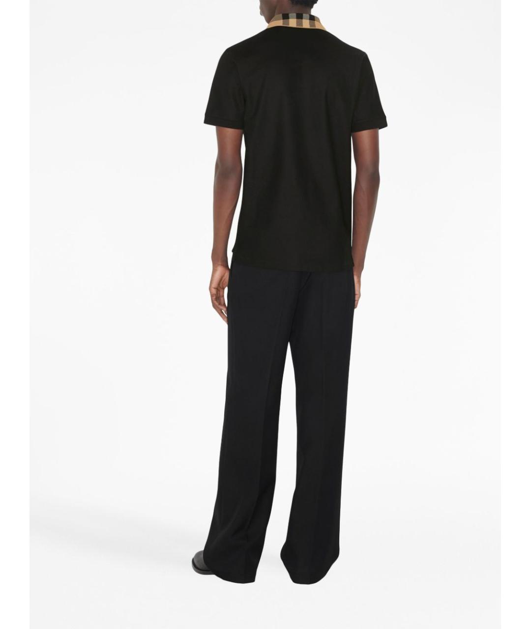 BURBERRY Черная хлопковая футболка, фото 4