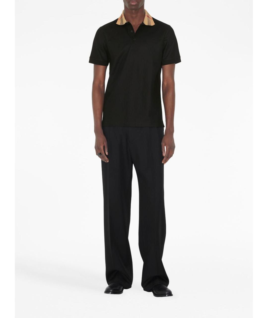 BURBERRY Черная хлопковая футболка, фото 2