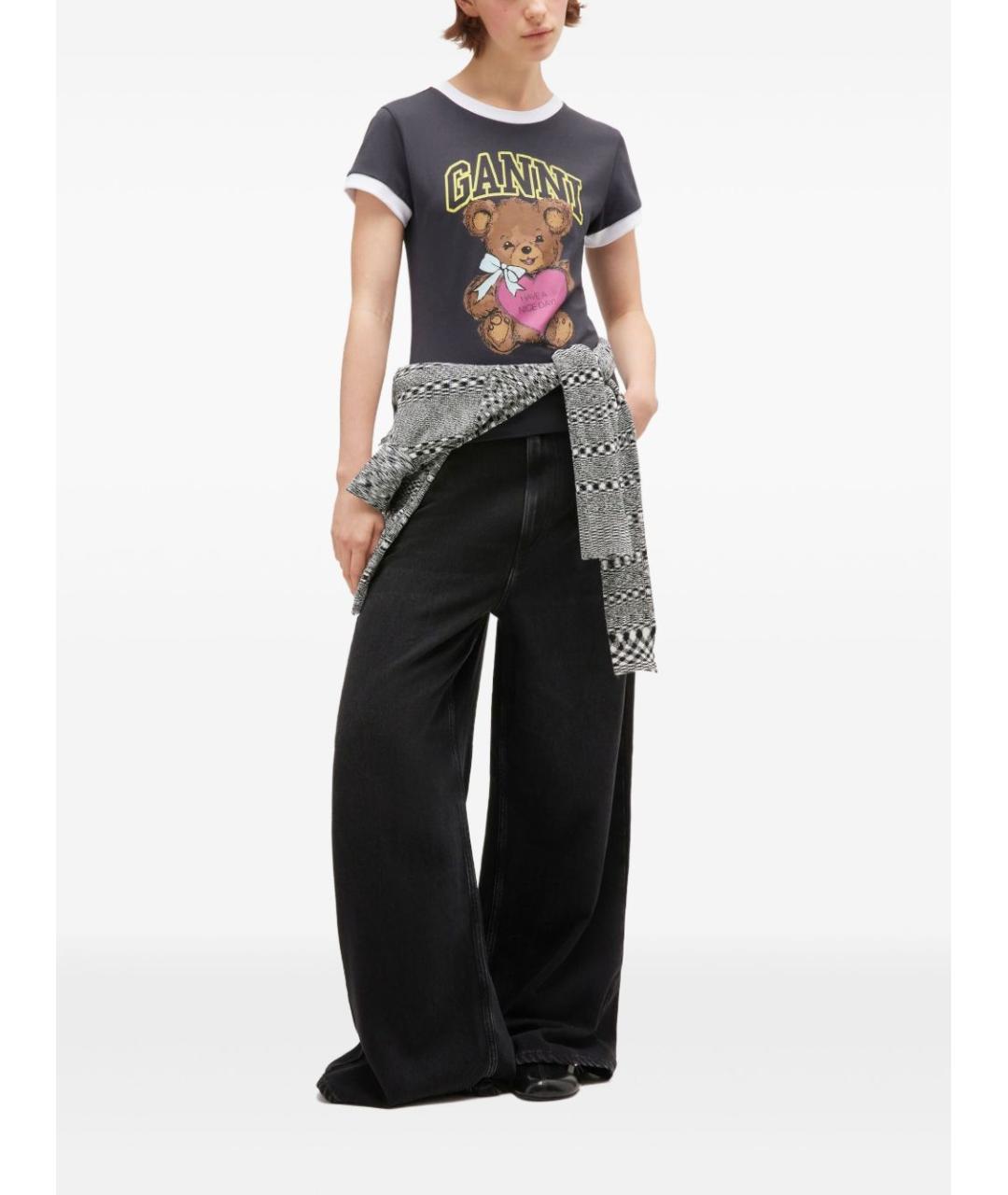 GANNI Хлопковая футболка, фото 2