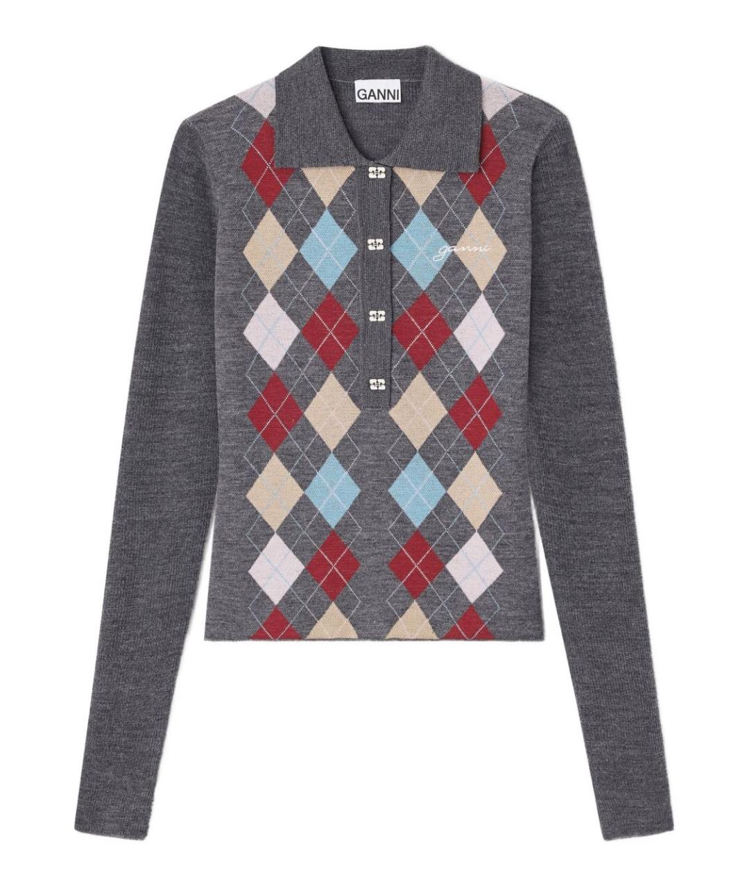 GANNI Мульти шерстяной джемпер / свитер, фото 1