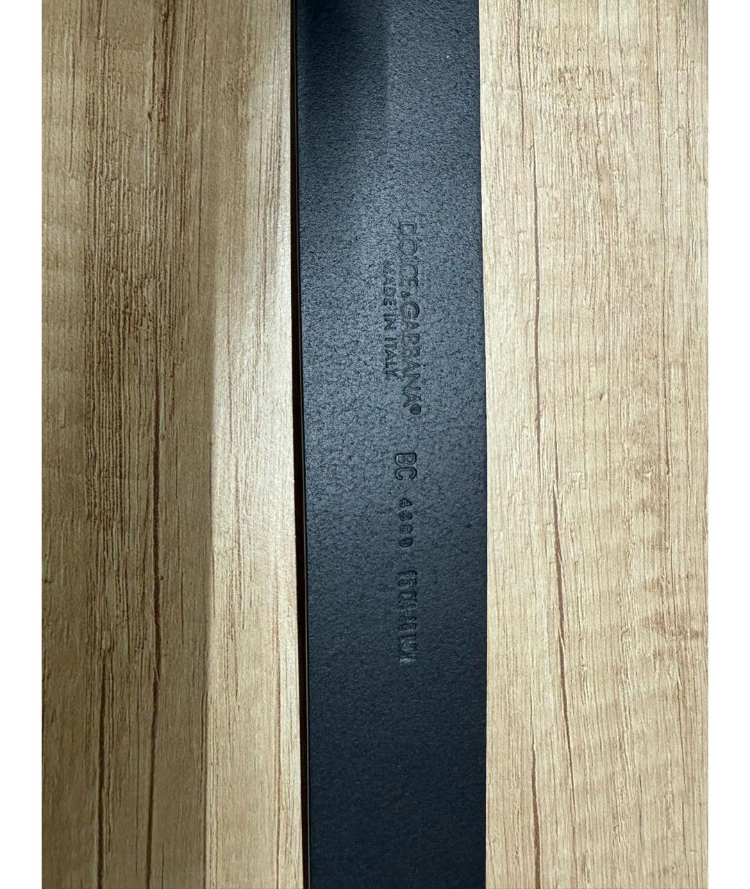 DOLCE&GABBANA Черный кожаный ремень, фото 3